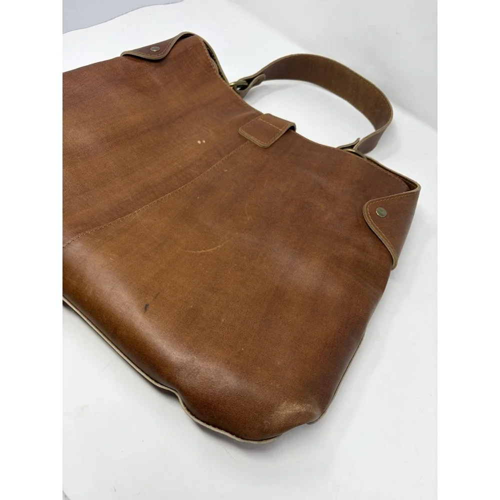 Vintage HOBO International Brown Leather Hobo Shoulder Bag Made Colombia